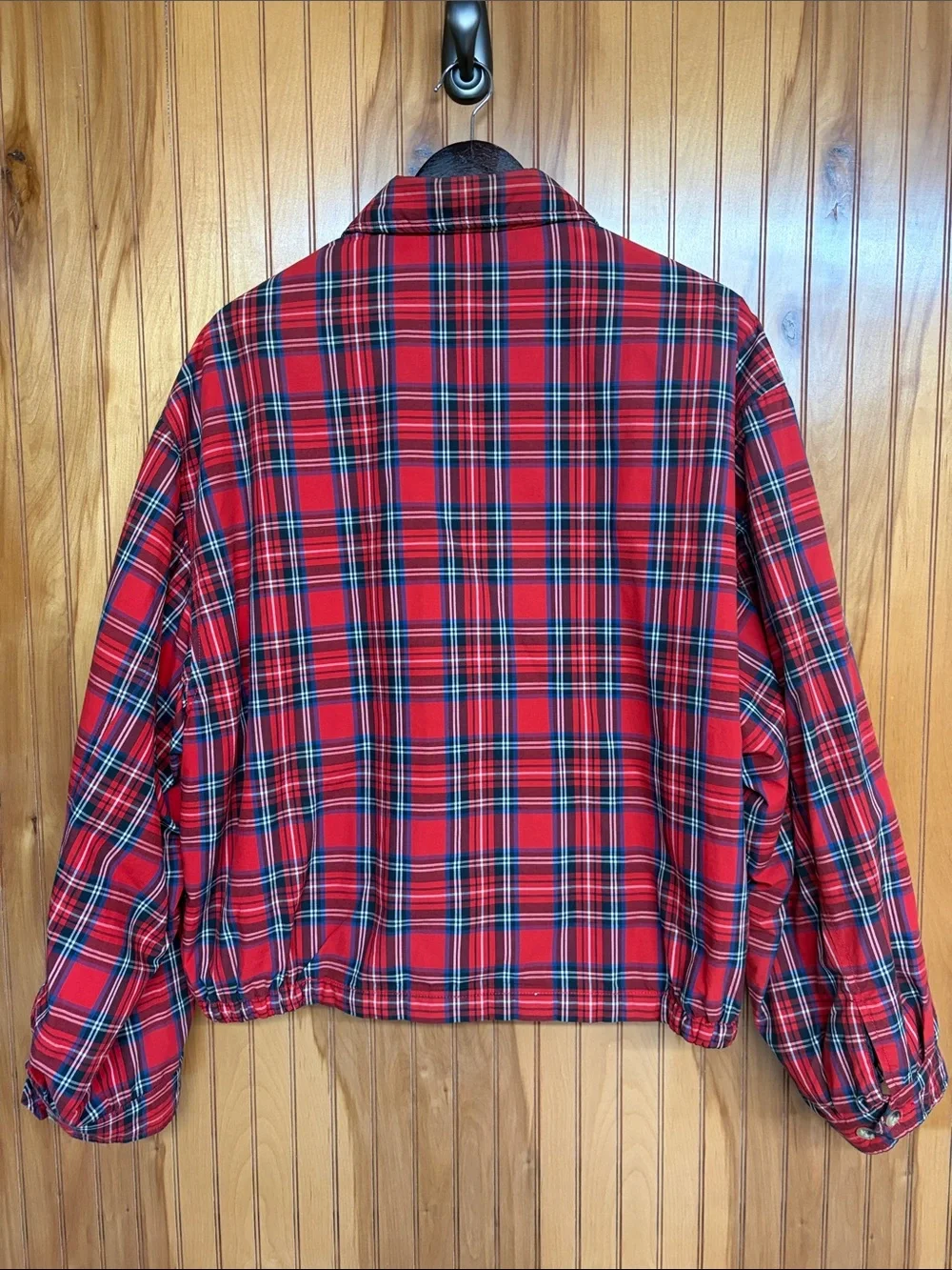 Tommy Hilfiger Men’s VTG 90s/Y2K Red Tartan Plaid Quilt-Lined Shirt Jacket. L/G